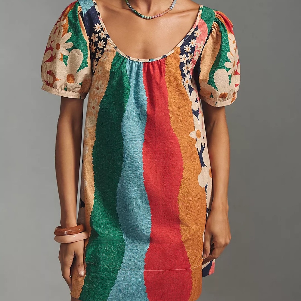 Farm Rio Super Fun Daisy Mini Dress: L